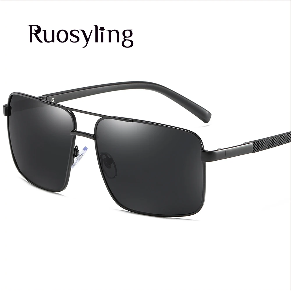 Ruosyling солнцезащитные очки для мужчин поляризационные UV400 сверхлегкие квадратные