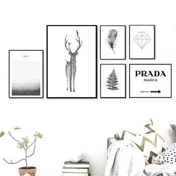 

Deer Feather Posters Landscape Painting Wall Art Canvas Prints Fashion Baby Kids Room Bedroom Modular Pictures Home Decor