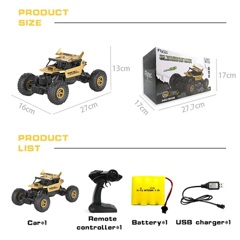 Flytec 9118 1/18 сплав Гоночная машина для Тела Привод гусеничный RC багги автомобиль 2 4G