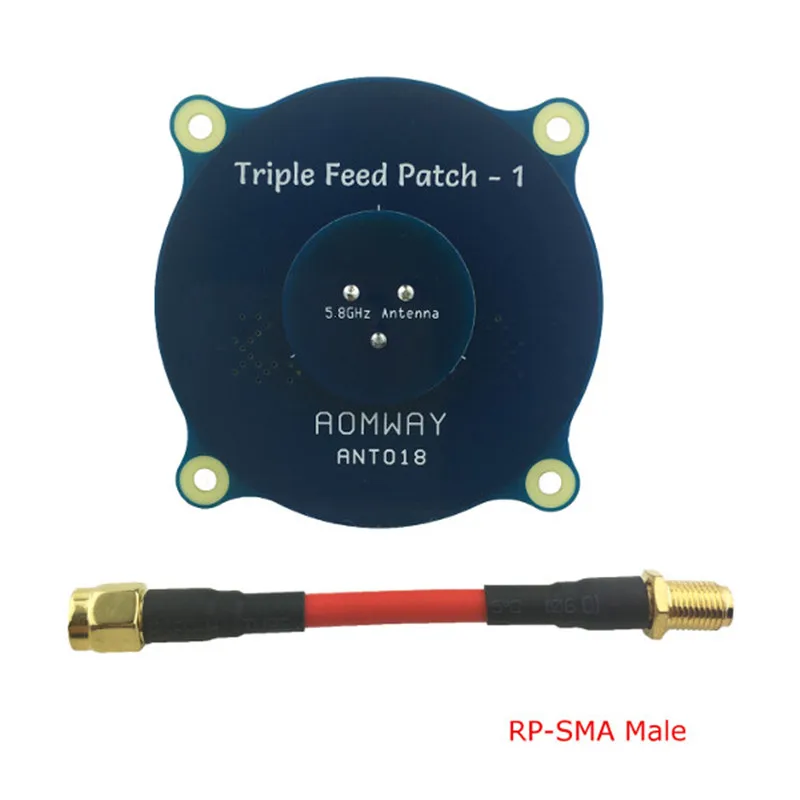 Aomway ANT018 Тройная подача патч-1 5,8G 8dBi RHCP/LHCP FPV пагода антенна SMA/RP-SMA папа для RC FPV гоночная камера Дрон