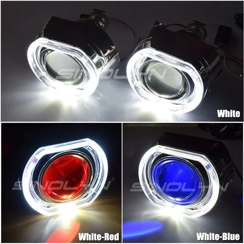 Линзы для фар Sinolyn H4 H7 LED Angel Eyes Devil Lens Bi xenon 2 5 проектор X5 Автомобильные фары