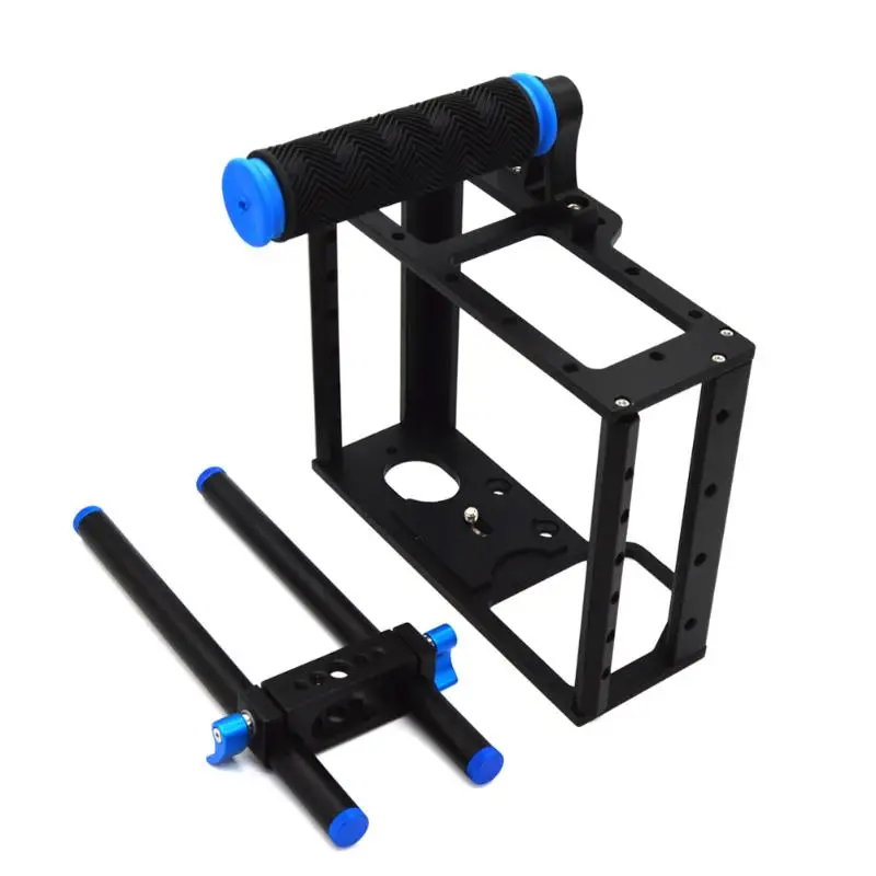 

vanpower Protective DSLR Professional Camera Aluminum Cage With Standard 15mm Rod Rig Top Handle Kit for Canon 5D Mark II, DVRs