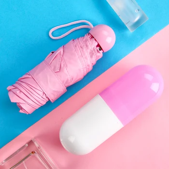 

Capsule Mini Pocket Pink Umbrella Folding Women Rain Creative Design Portable Windproof Folding Umbrellas Sombrinha 50ys131