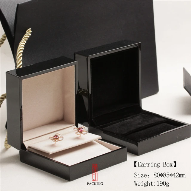 Black Paint Portative Upmarket Brand jewelry Box Dedicated Earring