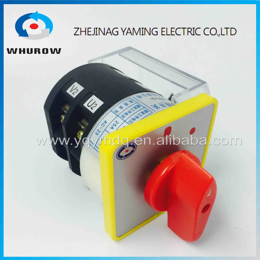 

Rotary switch 2 postion 0-1 off-on 25A HZ12-25/02 manually transfer and control circuit power cut off switch sliver contacts