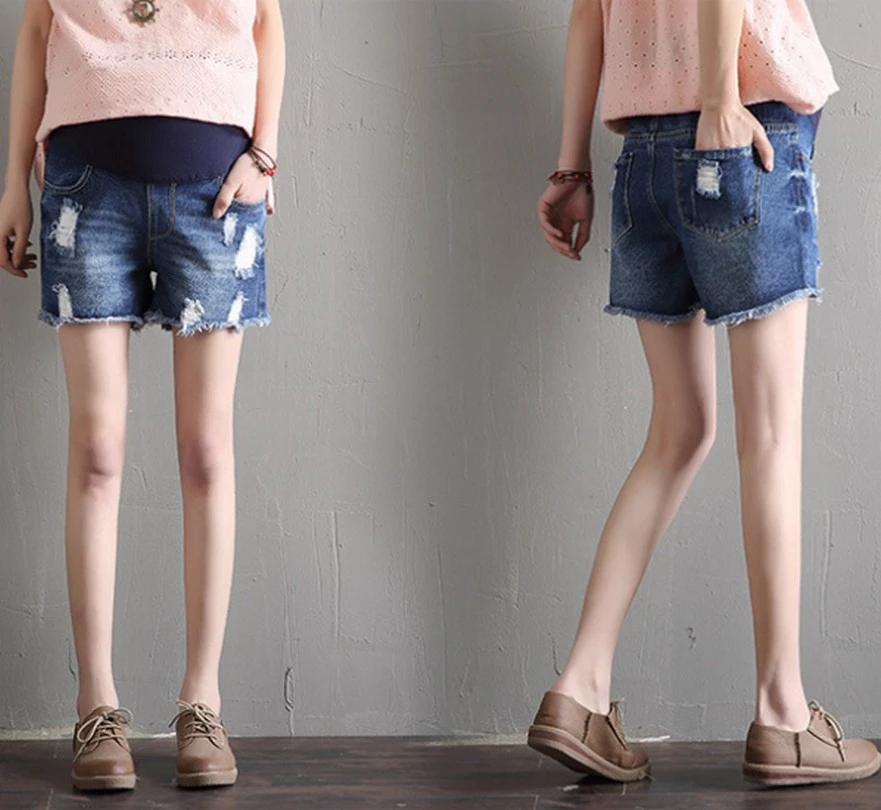 plus size maternity jean shorts