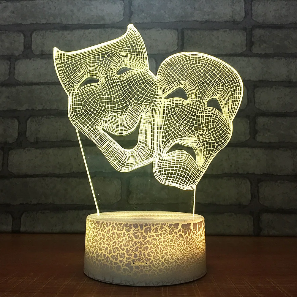 

Cartoon Acrylic Lights Christmas Decorations Gift For Baby Room Lights Wholesale Lovely 7 Color Change 3d Table Lamps