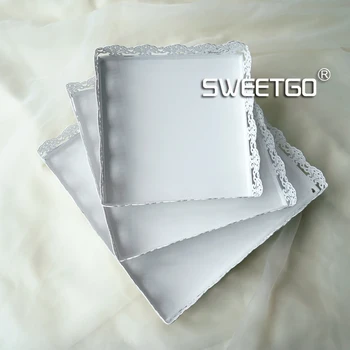 

Square cake tray 6/8/10inch white iron metal cake tools high quality wedding table decoator bakeware Kitchen,Dining & bar