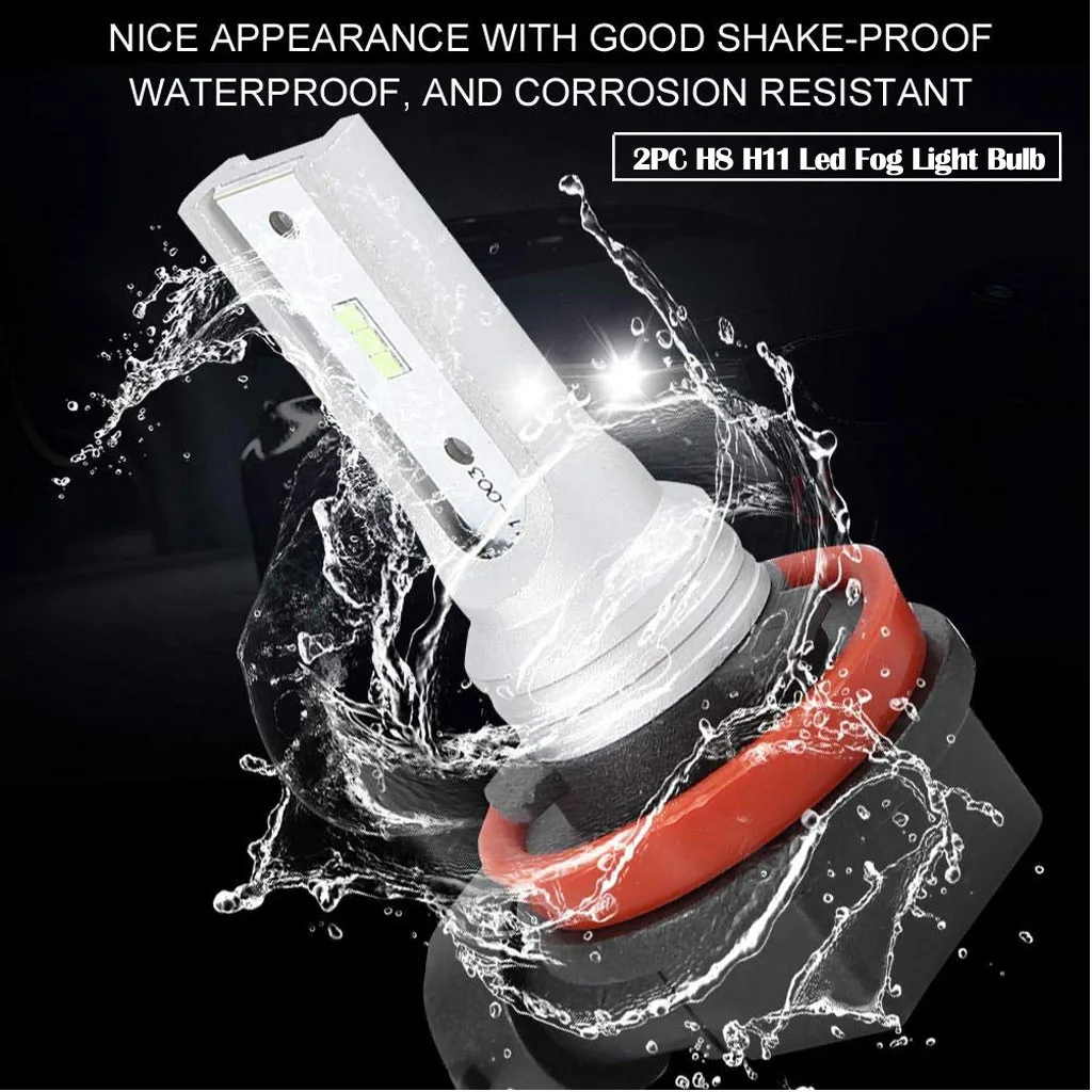 2X H8 H11 LED Fog Light 72W 6000K white 8000K Blue Easy To Install Car Bulb