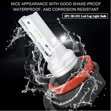 2X H8 H11 LED Fog Light 72W 6000K white 8000K Blue Easy To Install Car Bulb
