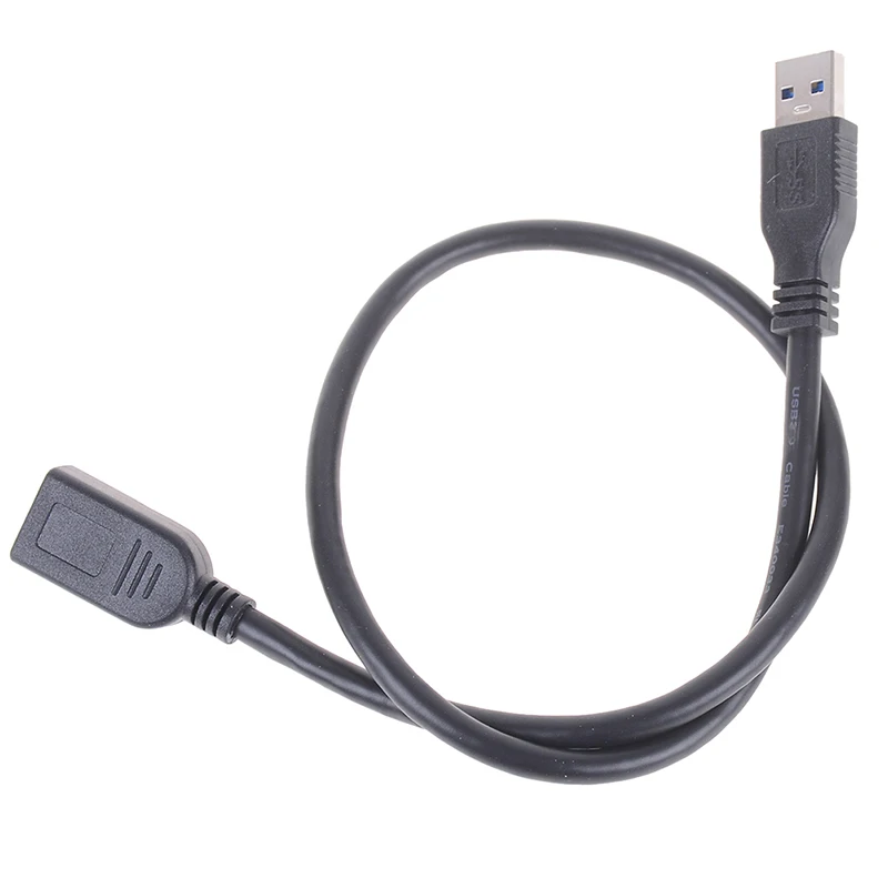 1Ft 0.5m USB 3.0 Type A Male To Female Extension Extender Cable Cord Adapter Black Extender Wire Cord Fit For PC Notebook