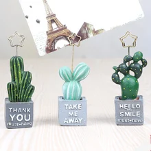 Coloffice каваи кактус завод смолы фото папка креативный Настольный открытка с сообщением писсуар Клип держатель Визитница 1 шт