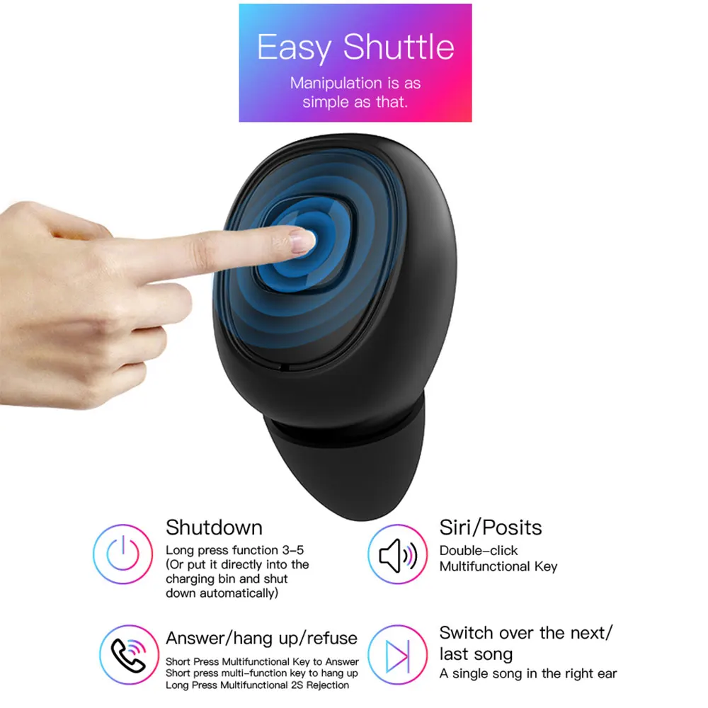 Powstro 3000 mAh TWS bluetooth-гарнитура 5,0 Беспроводная гарнитура беспроводная зарядная коробка стерео наушники и батареи зарядное устройство
