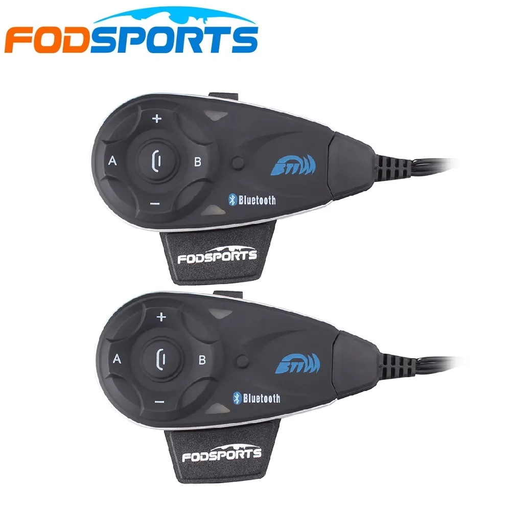 

Fodsports 2 pcs V5 Motorcycle Helmet Intercom 5 Riders Bluetooth Moto Interphone Headsets FM 1200m Motorbike Group Talking