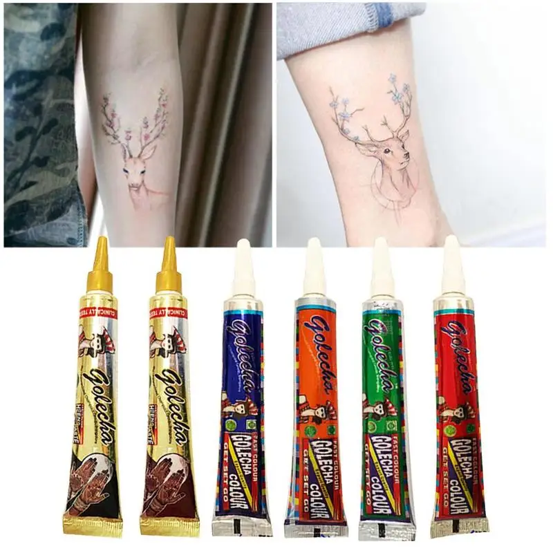 Хна тату вечерние цветные натуральные органические водонепроницаемые трафарет для хны паста поддельная краска для татуажа боди-арт