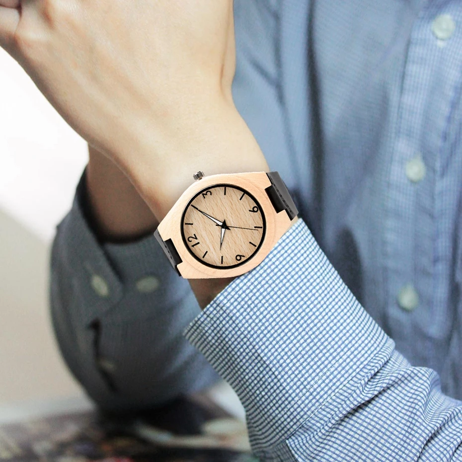 Creative Full Natural Wood Male Watches Handmade Bamboo Novel Fashion Men Women Wooden Bangle Quartz Wrist Watch Reloj de madera 2017 (63)