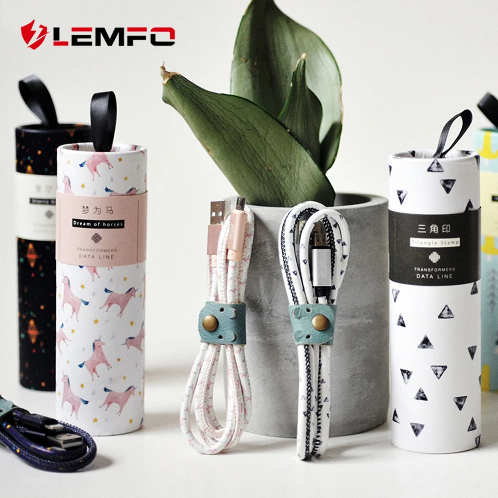 

LEMFO Starry Micro USB Cable Fast Charging 2.1A Cute Package For Iphone 6 6S 7 8 Plus X XR XS MAX Android Phone Cord Women Gift