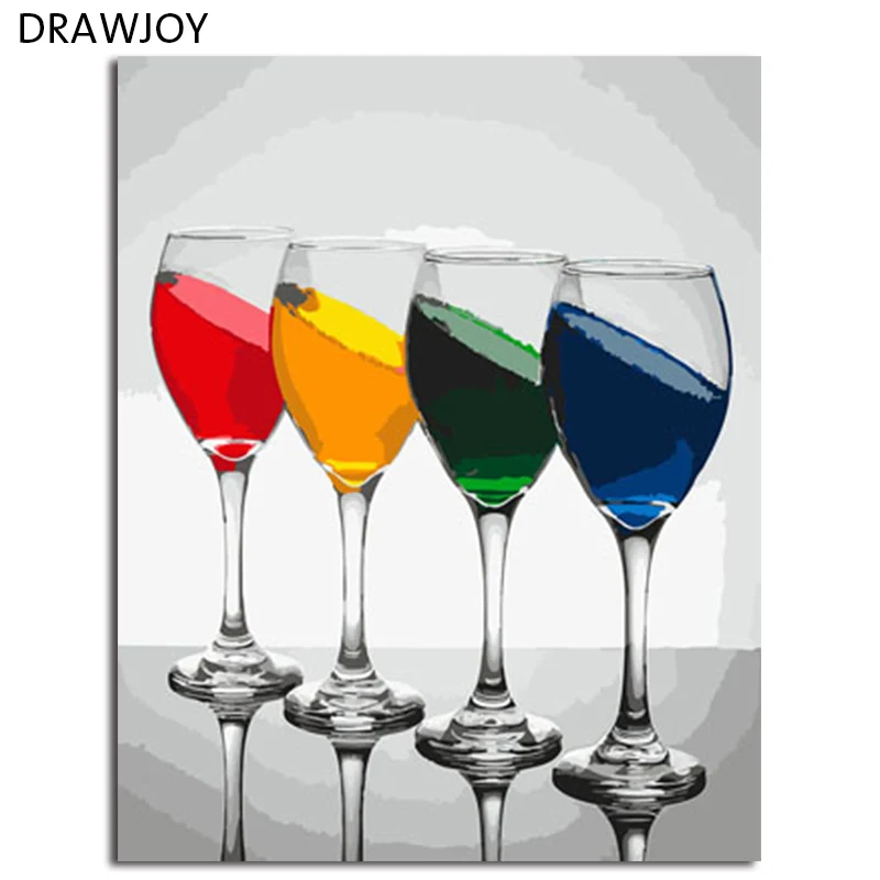 

DRAWJOY Framed Picture DIY Painting By Numbers Canvas Oil Painting Home Decoration For Living Room Of Still Life