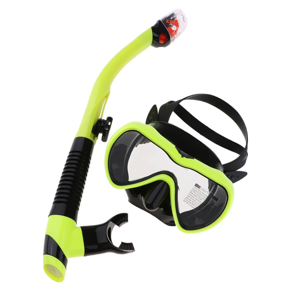 Dry Top Snorkel Set Anti-Fog Clear Vision Scuba Snorkeling Mask Impact Resistant Tempered Glass Mask Swimming Free Diving