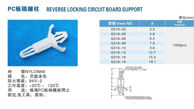 500 шт. GB218 4 мм отверстие нейлоновая прокладка для платы пластиковая подставка-распорка пластиковые детали обратная блокировка платы ПОДДЕРЖКА