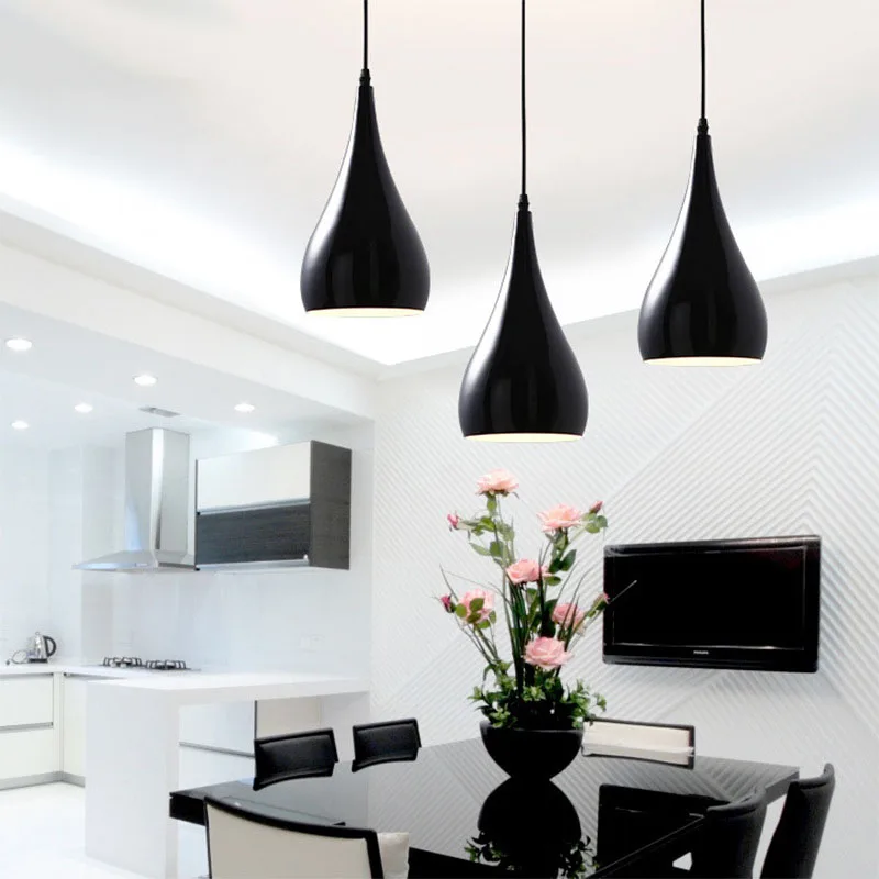 Minimalist Office Pendant Light White Black Yellow Drop Lights Modern Hanging Pendant Lamp Contemporary Restaurant Lighting Fixture Pendant Lights for Home (2)