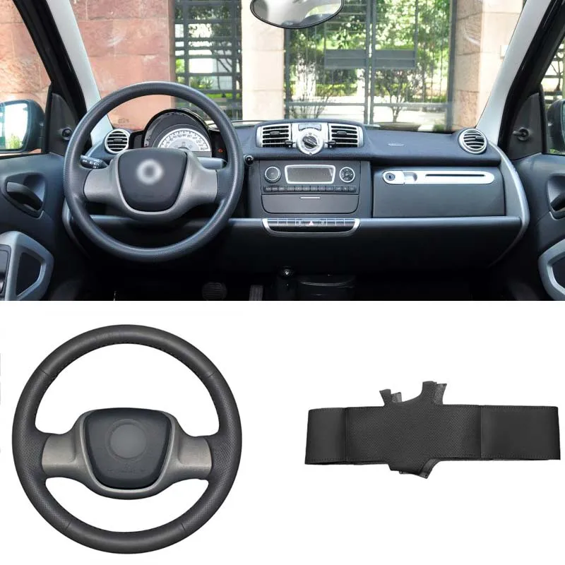 Чехол для руля из искусственной кожи самостоятельного шитья подходит Smart Fortwo |