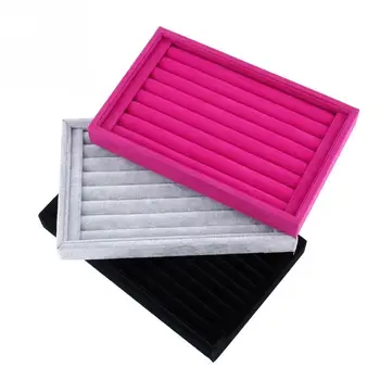 

Velvet Ring Earrings Jewellery Display Storage Box Tray Case Jewelry Organiser Display for Tie Clip Holder joyeros organizador d