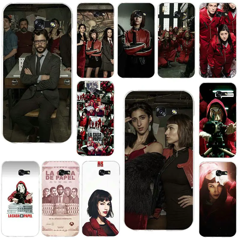 For Samsung Galaxy A3 A5 A7 J1 J2 J3 J4 J5 J6 J7 2016 2017 2018 Bags Soft Silicone Phone Cases TV The Paper House Money Heist |
