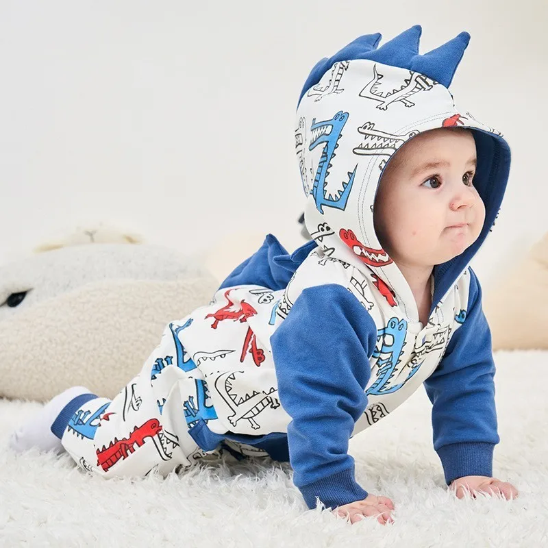 

Baby Clothes For Newborn Halloween Modeling Romper Dinosaur Hoodie Climbing Clothes Long-sleeved Pajamas For Boys And Girls 2019