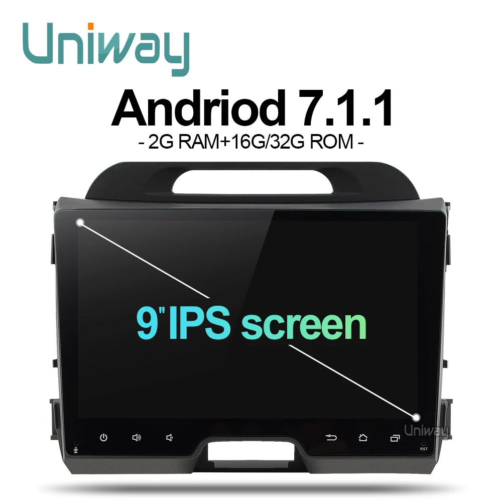 uniway AZP9071 android 7 1 car dvd for kia sportage 2014 2011 2009 2010 2013 2015