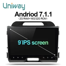 uniway AZP9071 android 7 1 car dvd for kia sportage 2014 2011 2009 2010 2013 2015