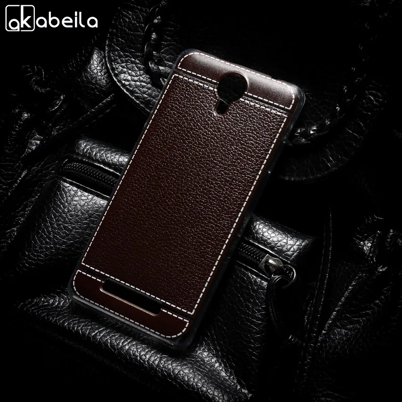 

AKABEILA Silicone Case For Micromax Q351 Canvas Spark 2 Pro Case TPU Plating Litchi Soft Back Cover Q351 ShockProof Protector