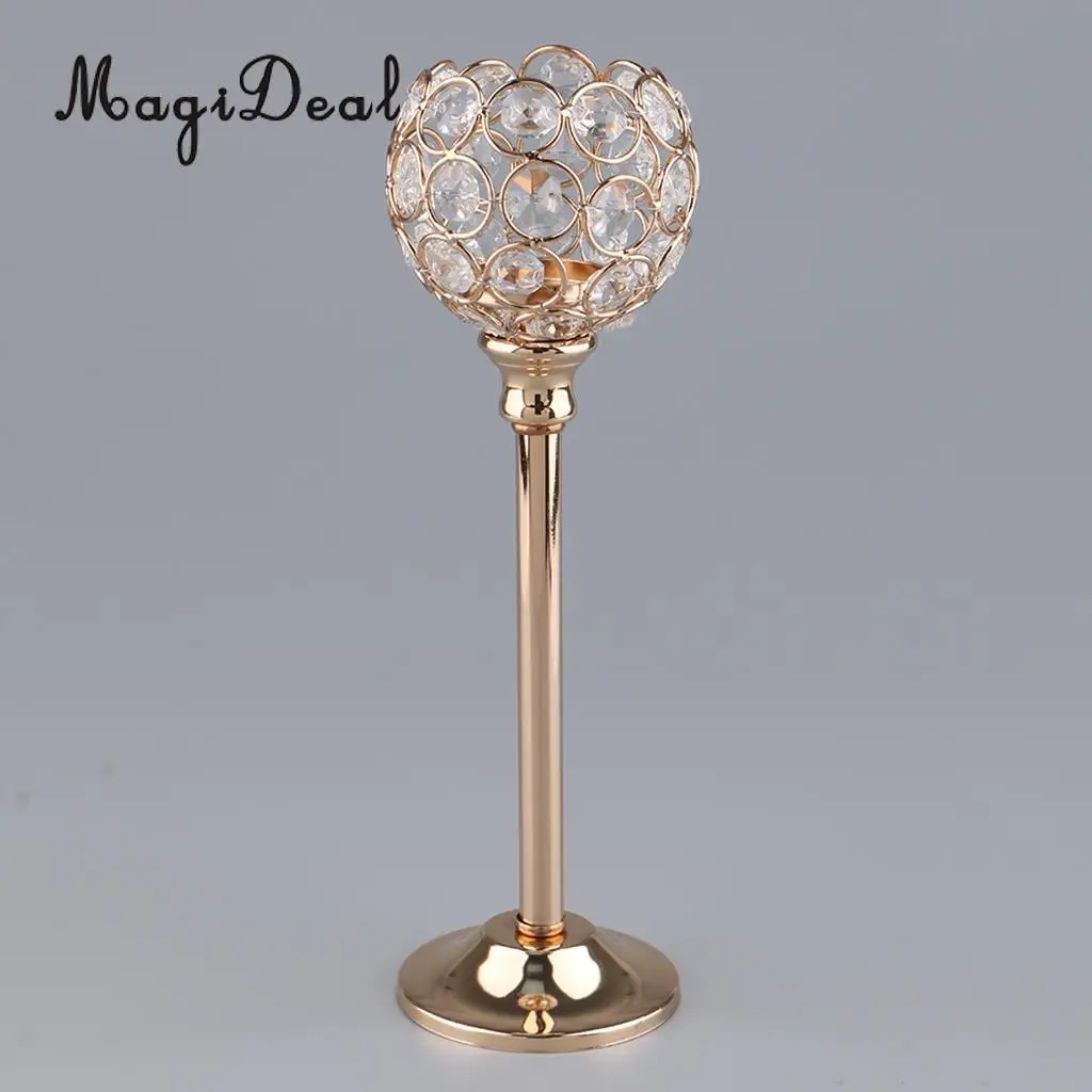 MagiDeal	 Mosaic Crystal Wedding Present Candlestick Candle Tea Light Holder Stand for Events Wedding Home Party Decor	