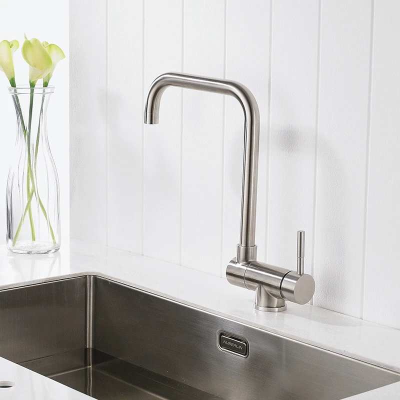  Fapully Brass Kitchen Faucet Foldable Single Handle Crane 360 Degree Rotate Mixer Sink Tap Mixer Ho - 4000011270780