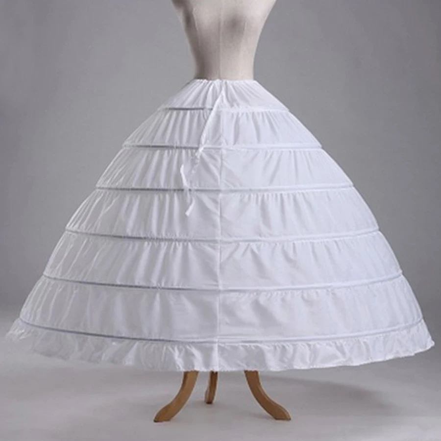 

Enaguas para el vestido de boda 2019 new white waist 130CM 6 Hoop petticoats for wedding dress long oversized bride putticoats
