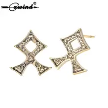 Cxwind Retro vikingo runas pendientes Vintage medalla geométrico nudo Cruz pendientes para mujeres amistad pendientes joyería clásica 2019