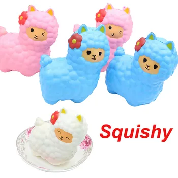 

Anti_Stress Toys PU Foam Squishy Cartoon 3Colors Sheep Toy Strap Squeeze Simulation Kid Soft Slow Rising Animal Gift doll F1216