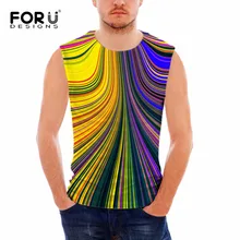 FORUDESIGNS/Новое поступление, топ на бретелях для мужчин, бодибилдинг и фитнес, Летний жилет без рукавов, модная повседневная майка с 3D принтом для мальчиков
