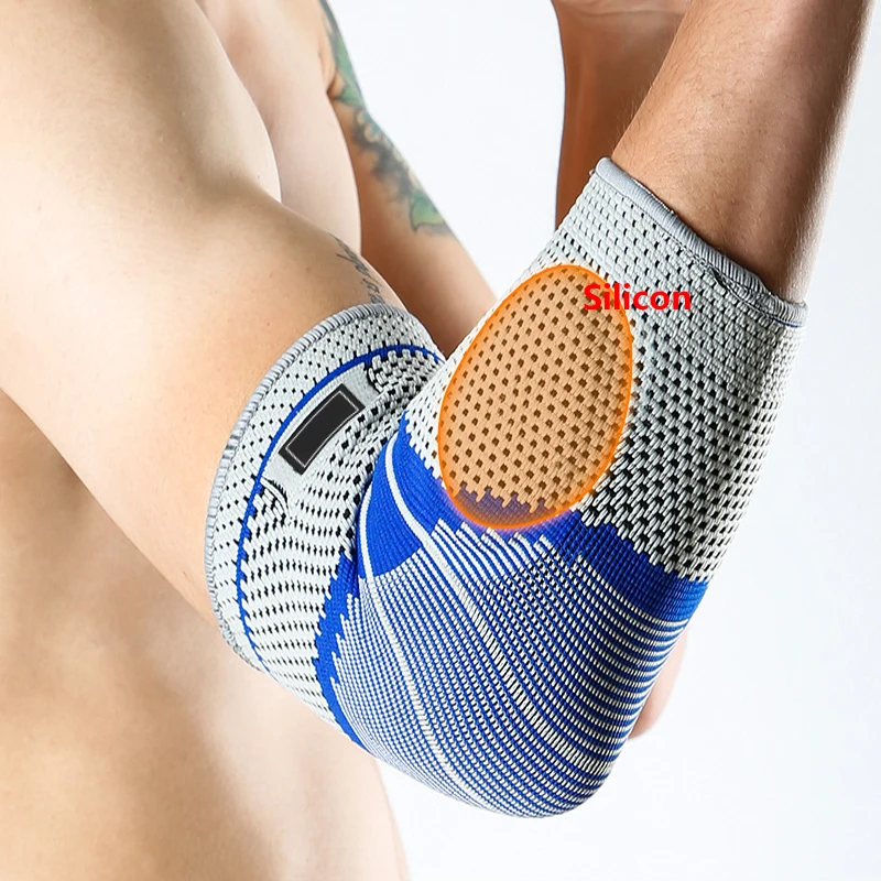 

Fitness Elbow Brace Compression Support Sleeve Silicone Elbow Pads Sports Gym Outdoor Basketball Elbow Protector Crossfit