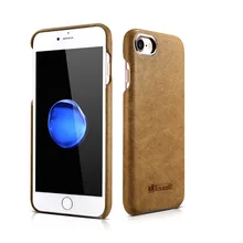 Для iPhone8 7 и 7 8 Plus ICARER брендовый модный натуральный зернистый чехол из натуральной кожи, чехол цвета хаки, коричневый с розничной упаковкой