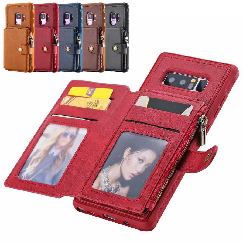 Coque чехол для Samsung Галактики S8 S9 S10 5G S10E S20 ультра Plus Note 8 9 10 20 карт на молнии