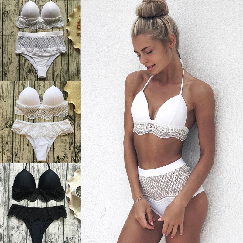 

brazilian/high waist bikini push up swimwear women swimsuit high cut/black/white/ bikinis plus size swimsuit bathing suit women