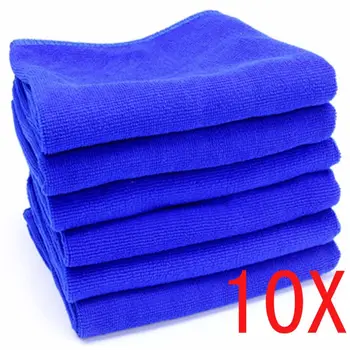 

10 PCS Blue 30cm x 30cm Microfibre Cleaning Auto Car Detailing Soft Cloths Wash Towel Duster