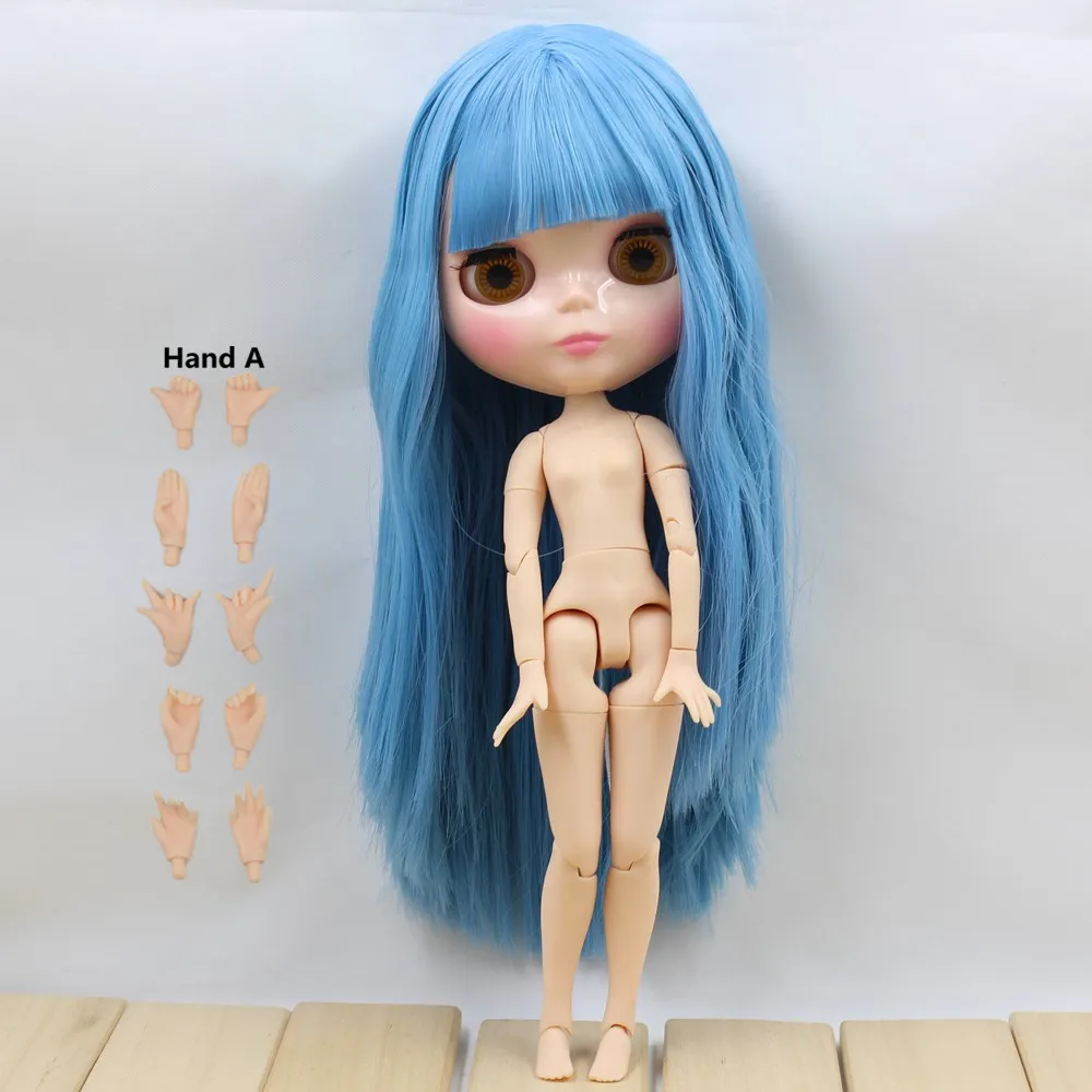 ICY factory шарнирная кукла blyth toy длинные прямые Голубые волосы azone шарнирная кукла 1/6 30 см голая кукла натуральная кожа - Цвет: like the picture