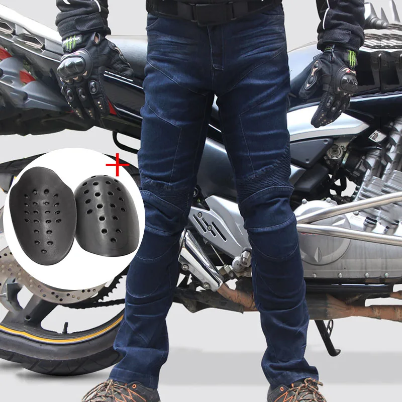 

Mens Slim Fit Motorcycle Biker Distressed Pants Denim Jeans Trousers +Pads 2019