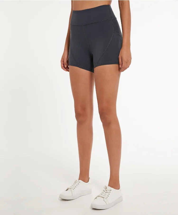 Soft Nylon Fitness Jogger Shorts Women High Waist Sport Workout Shorts Side and waist pockets Tummy Control Gym Athletic Shorts