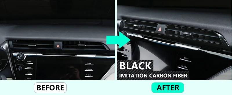 Для Toyota Camry daihatsu altis XV70 2018 2019 хромовое углеродное волокно промежуточный Крышка для