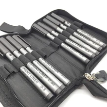 STA 9 шт. микрон лайнер ручка с ручка для сумок чехол профессиональная Водонепроницаемая ручка для рисования Эскиз Маркер товары для рукоделия Caneta Ponta Fina