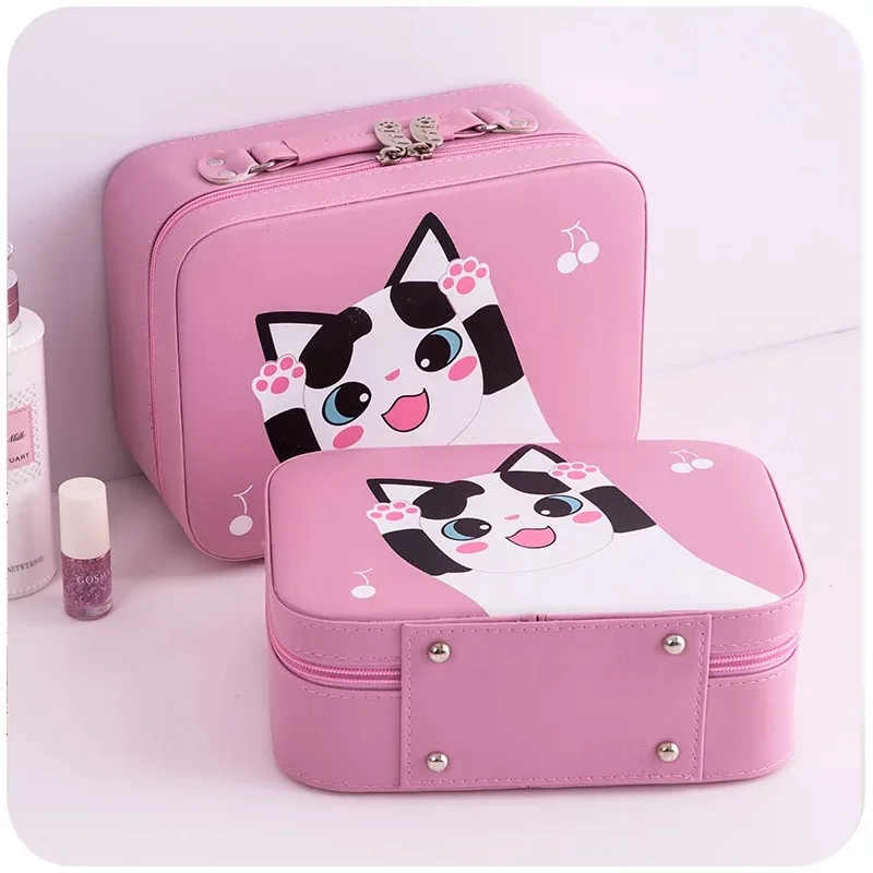 Multicolor PU Leather Cosmetic Bag Travel Organizer Cute Cosmetics Pouchs Travel Women Cosmetic Makeup Bag