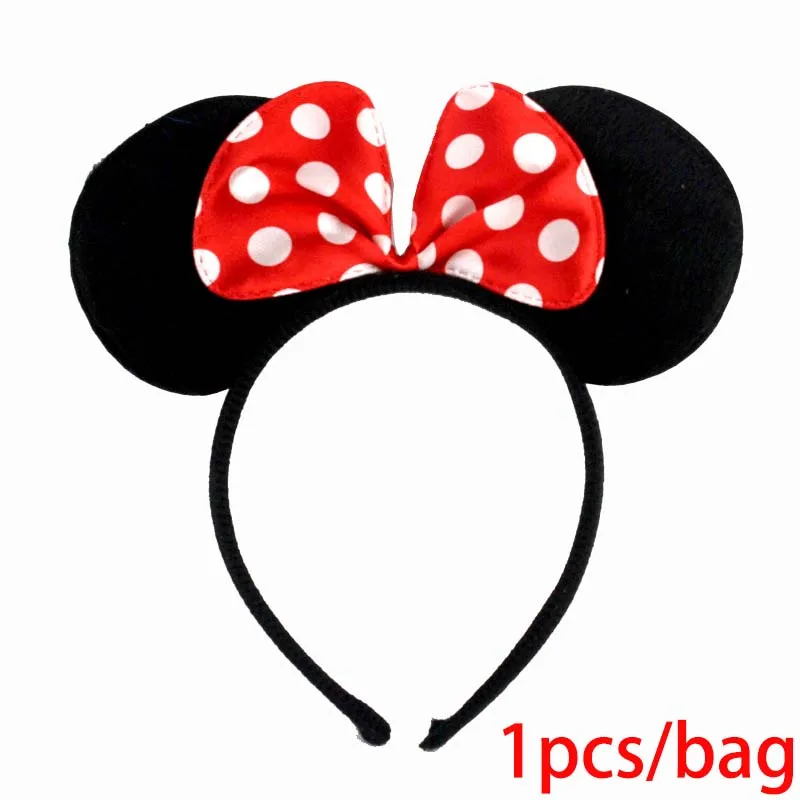 Minnie head hoop Минни Маус для девочек; для детей для дня рождения, для вечеринки, для вечеринки, для дня рождения; вечерние принадлежности для девочек с Микки Маусом; Комплект для детского, дня рождения, вечеринки - Цвет: Minnie head hoop